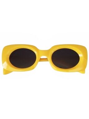 Geometric Yellow Sunglasses - UV400 Protection